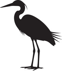 Fototapeta premium Great white egret silhouette vector flat illustration design