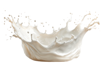 A dynamic splash of white liquid, creating an ethereal crown shape