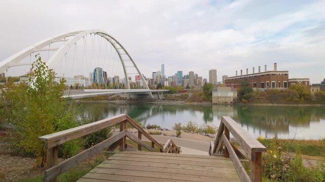 Cloudy Day At Walterdale Bridge In Edmonton Alberta