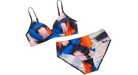 Colorful bikini set isolated on white background