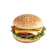 Delicious hamburger on Transparent Background