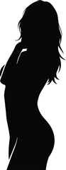 Seductive female body silhouette in side profile