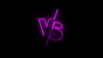 VS versus bars neon animated versus vs bars neon red color with black background ,Animation of glowing neon versus text .neon lines and black background. Motion graphics of neon vs - Powered by Adobe