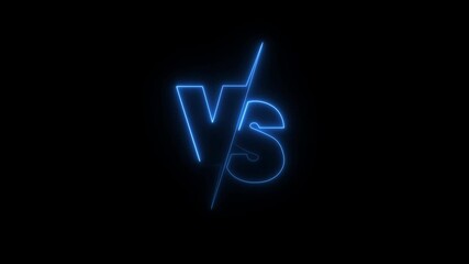 VS versus bars neon animated versus vs bars neon red color with black background ,Animation of glowing neon versus text .neon lines and black background. Motion graphics of neon vs - Powered by Adobe