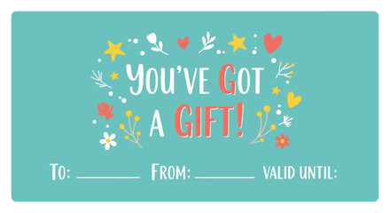 Vector Gift Voucher Template – Cute Hand-Drawn Certificate & Coupon Design