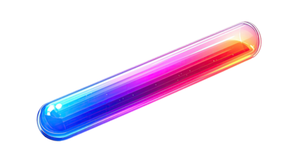 Glowing rainbow capsule on black