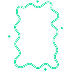 Cute Neon Doodle Frame Decoration