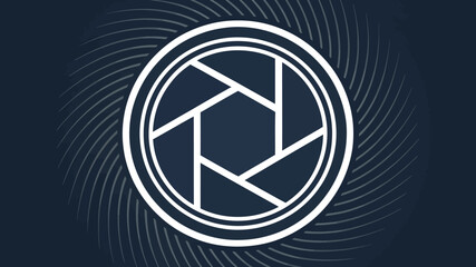 Modern photography aperture icon with stylized background for creative use