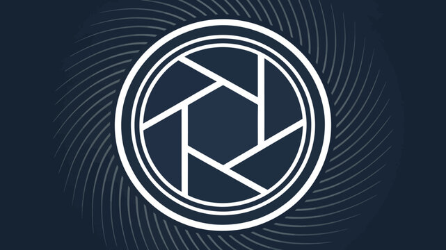 Modern photography aperture icon with stylized background for creative use