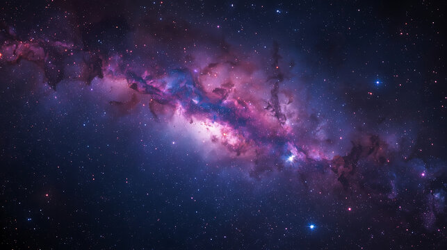 Galaxy in space with stars and nebula background