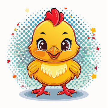 kleines niedliches gelbes K&uuml;ken - Cartoon Comic Stil