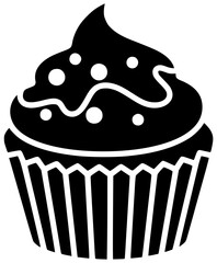 dessert illustration food silhouette cake logo cup icon sweet outline cupcake birthday cream snack celebration party bakery icing muffin shape with vector graphic background