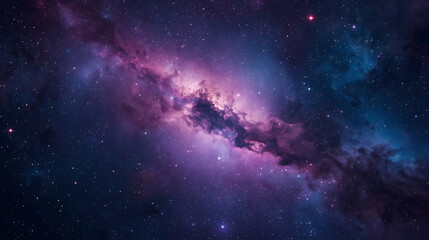 Stars and nebula in a galaxy space background with bright stars