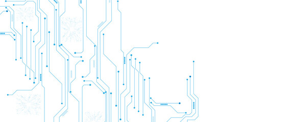 Abstract digital technology futuristic internet network speed connection white and blue background. Technology background with crossed lines and dots.