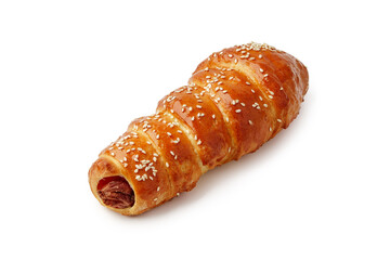 Freshly baked pastry with sesame seeds from a local bakery in the morning light