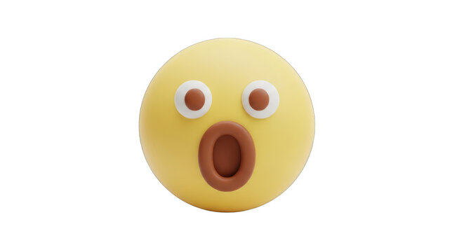 Surprised Emoji Face with Wide Open Mouth, Expressing Shock and Awe, Perfect for Social Media Reactions, Digital Communication, and Emotional Expression