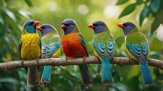 two parrots on a branch