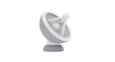 Modern satellite dish icon for global communication networks and technology solutions, symbolizing innovation and connectivity in sleek, minimalist design