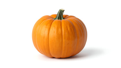 Obraz premium orange pumpkin with smooth surface and subtle natural texture isolated on clean white background perfect for autumn harvest halloween and seasonal decoration themes