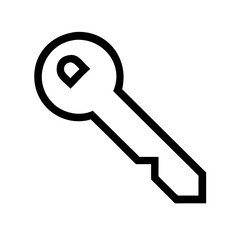 Simple black outline icon of a key