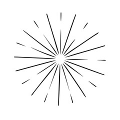 Obraz premium Black hand drawn sunburst or starburst icon
