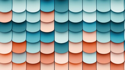 A vibrant abstract pattern of overlapping triangles in various shades of blue, pink, and orange.