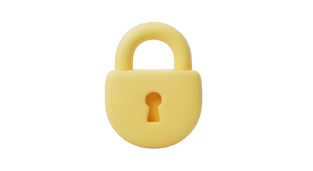 Secure your peace of mind with this charming yellow padlock, symbolizing safety and protection for your digital world and treasured belongings