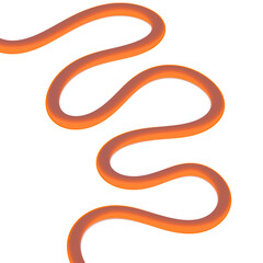 Naklejka premium A playful orange squiggle dancing against the void an on transparent background
