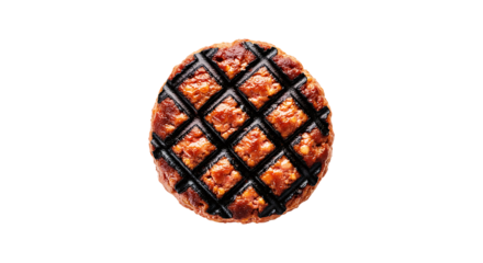 Grilled pineapple slice isolated on transparent background