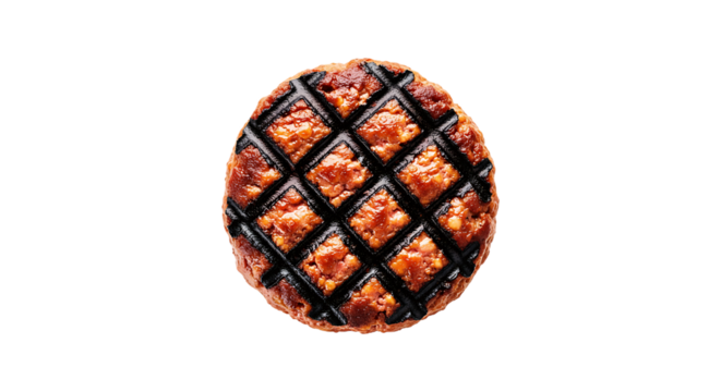 Grilled pineapple slice isolated on transparent background