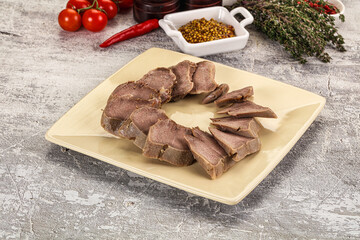 Sliced boiled pork tongue snack