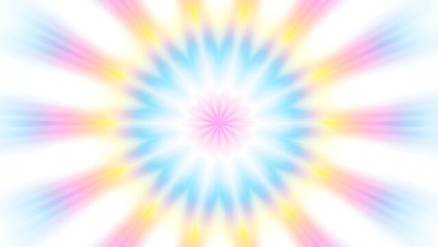 Abstract blurred soft pastel radial starburst background with pink and blue colors