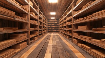 A long wooden shelf in a library.