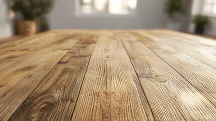 Wooden Table in a Modern Office