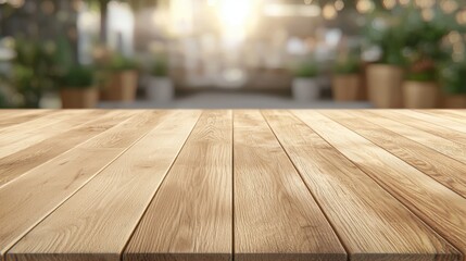 Wooden Table in a Garden