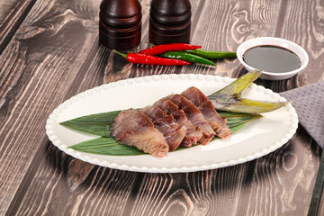 Raw yellowtail fresh fish sashimi