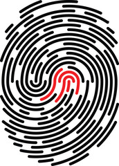 Fingerprint identification symbol icon set in flat style. Security authentication. Vector illustration isolated on white 5