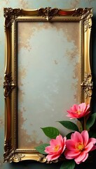 Golden rectangle frame, horizontal layout, subtle texture, background element, background, contemporary