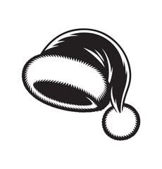 Santa Hat silhouette art, Festive Christmas Cap Illustration.