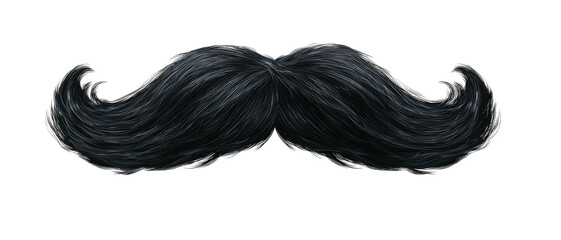 A black, bushy mustache with curled ends