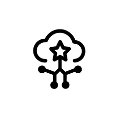 Cloud icon silhouette with star inside vector illustration design concept dream symbol graphic art