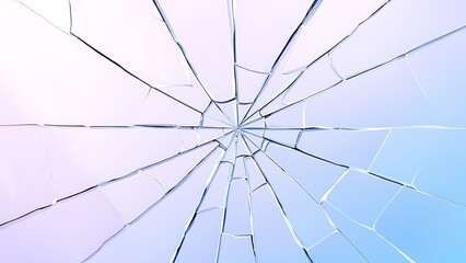 Obraz premium 中心から広がる割れたガラスの蜘蛛の巣状抽象背景