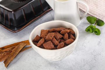 Dry sweet chocolate ceral flakes