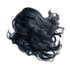 Dark, wavy, voluminous hairpiece with realistic texture