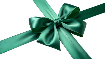 Green Satin Ribbon Bow for Holiday Packaging