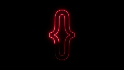 Red Neon Curly Brace Symbol on Black Background Keywords: curly brace, bracket, parenthesis, neon, red, symbol, punctuation, typography, graphic, design, abstract, glowing, light, dark, isolated
