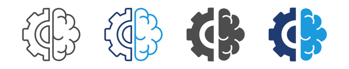 cognitive icon set multiple style