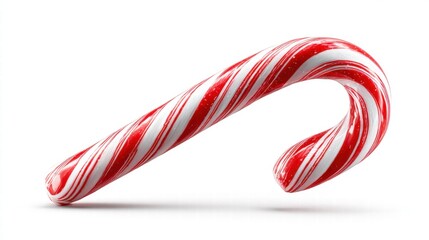 Festive candy cane on a white background