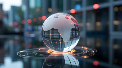 Explore global business insights with this stunning crystal globe decoration now