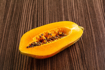 Ripe sweet papaya fruit slice
